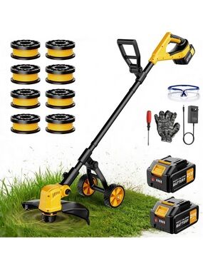Cordless Grass Trimmer in Yellow and Black